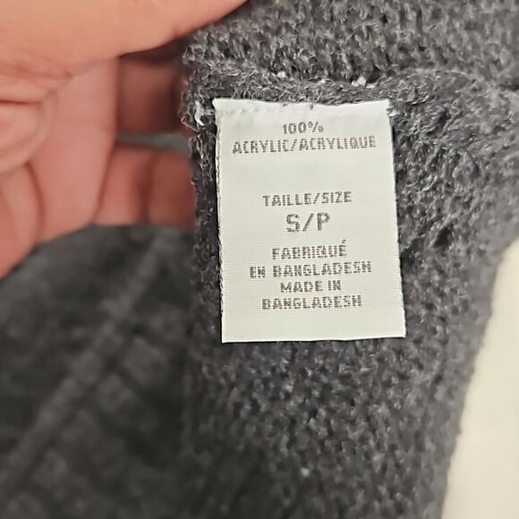 Suzy Shier Button-Down Long Sleeves Knitted Cardigan Sweater Gray Small - Picture 7 of 16